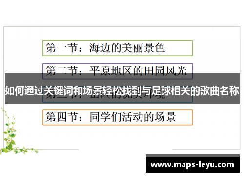 如何通过关键词和场景轻松找到与足球相关的歌曲名称
